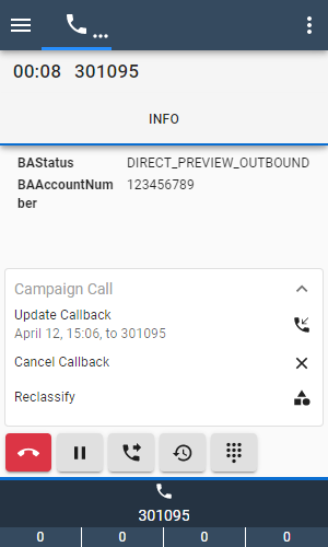 Buttons after scheduling callback