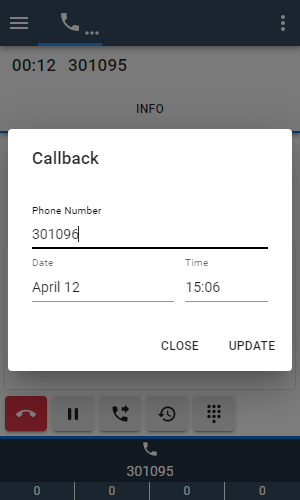 Update the callback