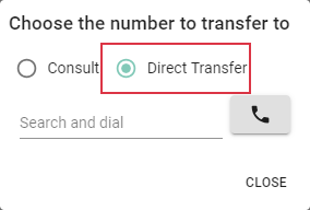 Transfer Call select