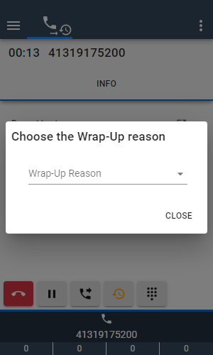 Wrap-Up Button
