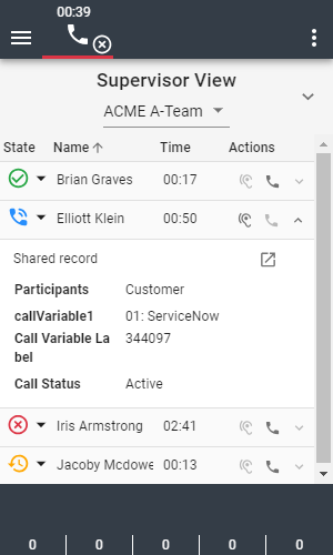 Supervisor View Display Call Details