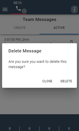 Delete an active Team Message