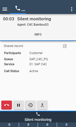 Silent monitoring session