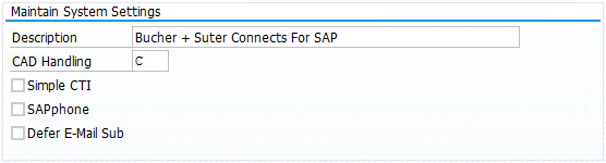CTI setting in SAP transaction