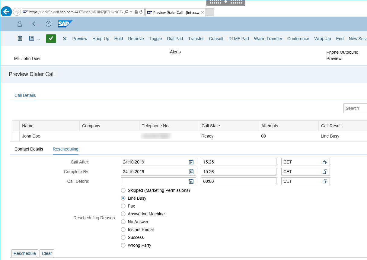 SAP ICWC Preview Screen
