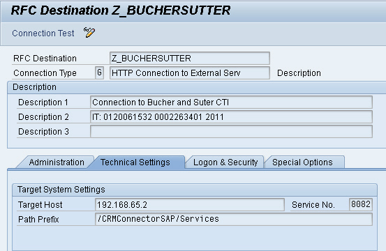 SAP ICI destination