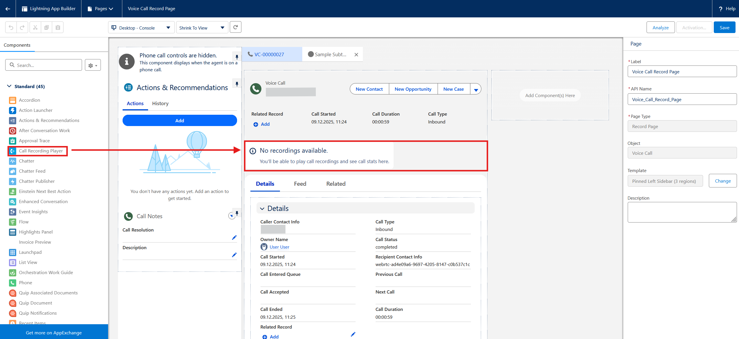 Call Recording Player