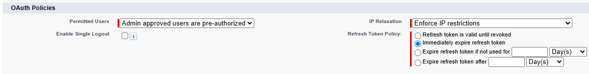 Manage OAuth Policy Manage OAuth Policy