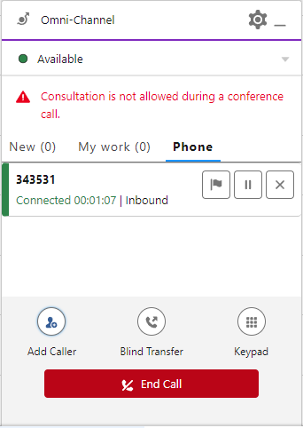 Consultation not allowed during conference call