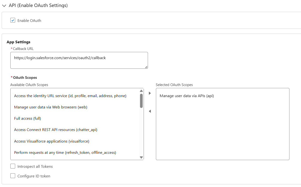 External Client App - API Enable OAuth Settings External Client App - API Enable OAuth Settings