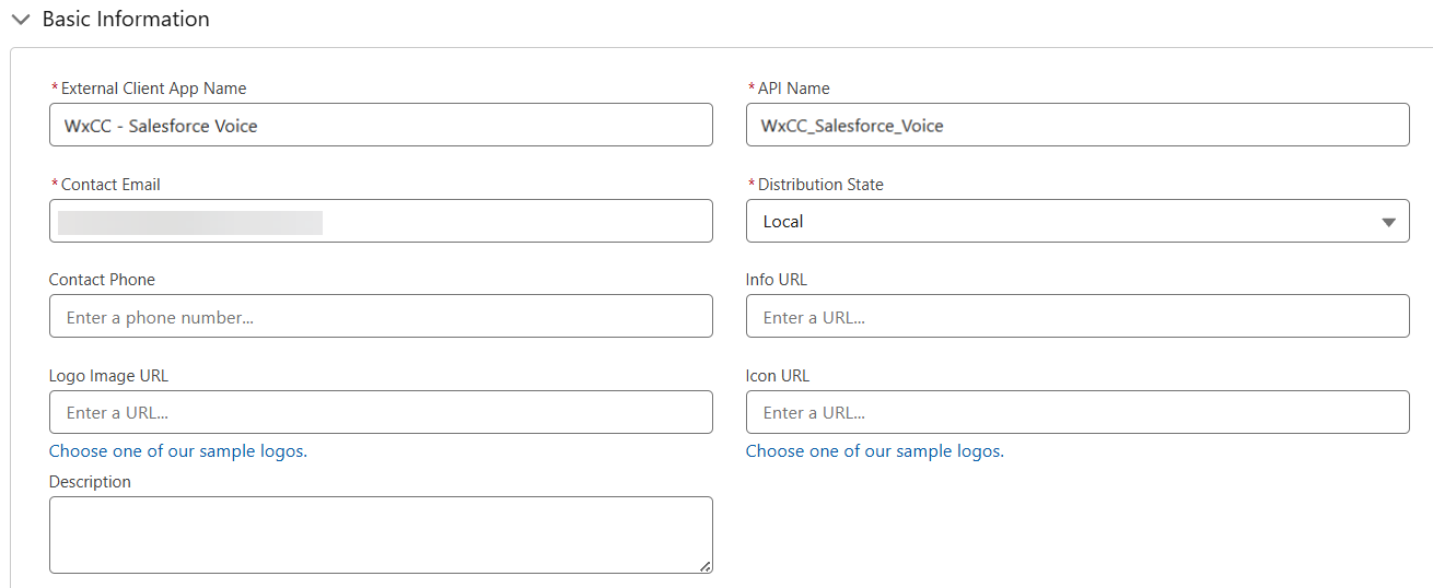 External Client App - Basic Information