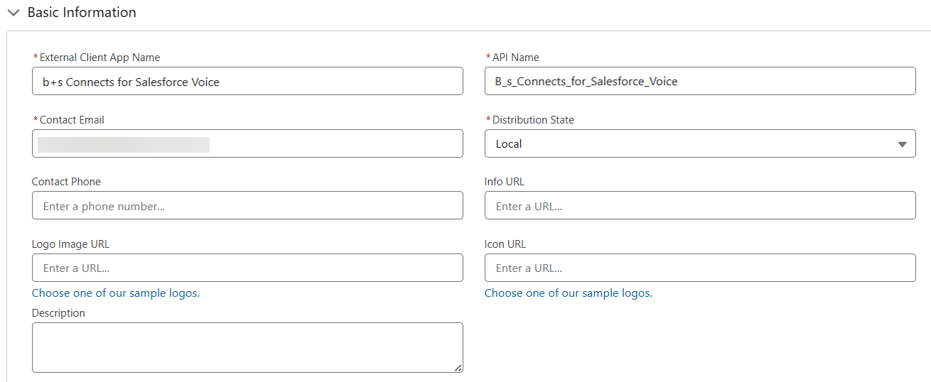 External Client App - Basic Information