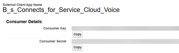Manage Consumer Key Manage Consumer Key