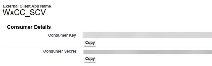 Manage Consumer Key Manage Consumer Key
