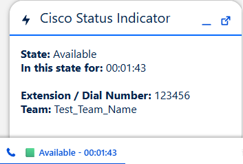 Open Cisco Status Indicator with Utility Bar below Open Cisco Status Indicator with Utility Bar below