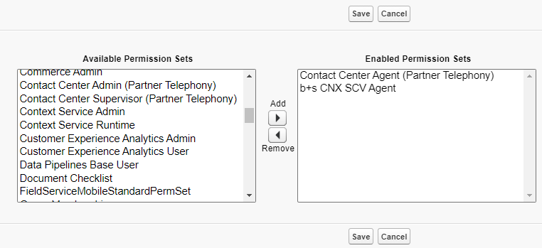 Assign agent permission sets