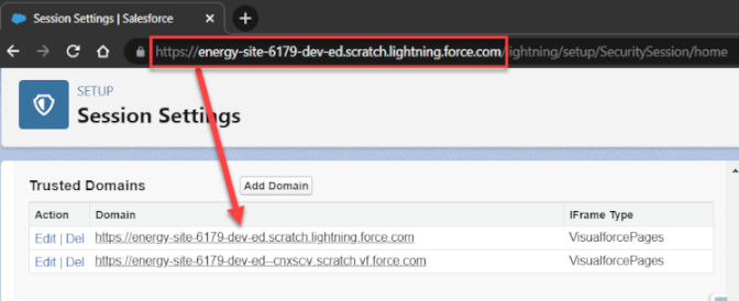 b+s Clickjack Protection: retrieve Salesforce Org URL