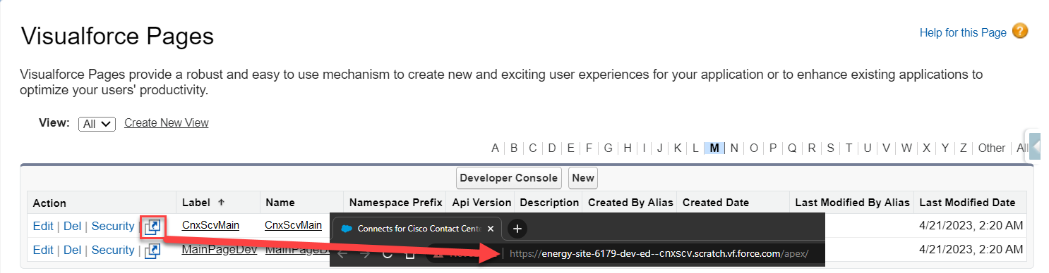 b+s Clickjack Protection: retrieve Visualforce page URL