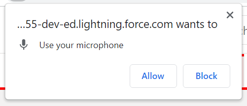 Microphone permission dialog