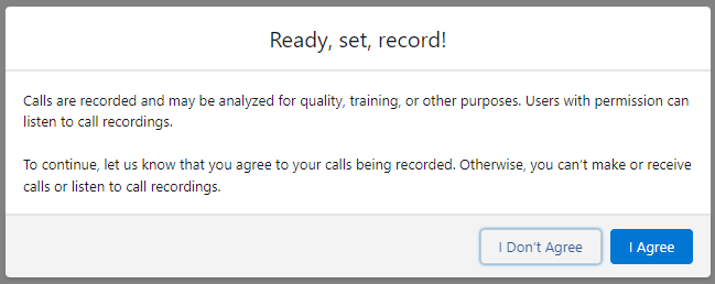 Recording permission dialog