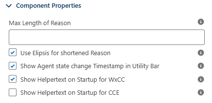 Component properties Component properties