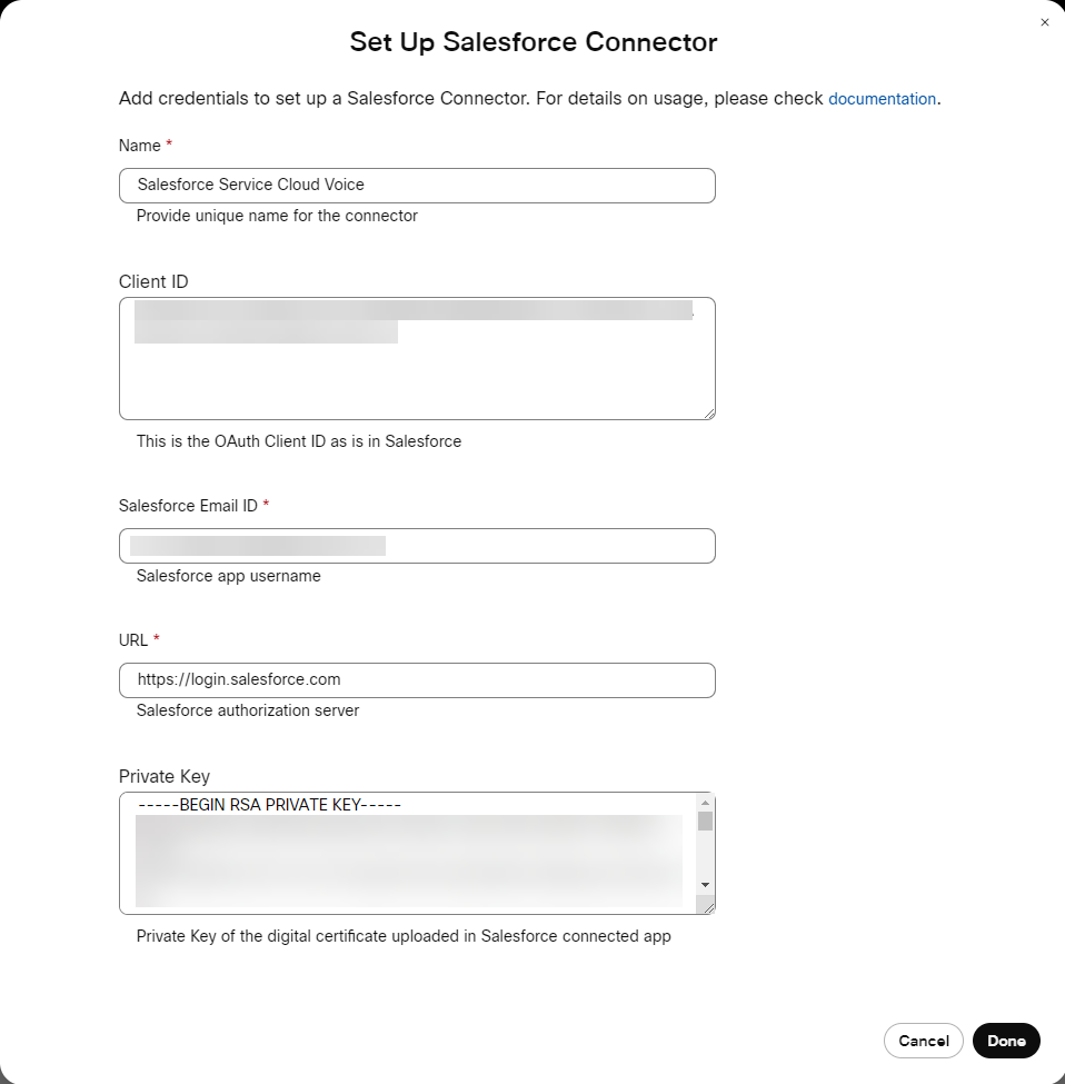 WxCC Setup Salesforce Connector