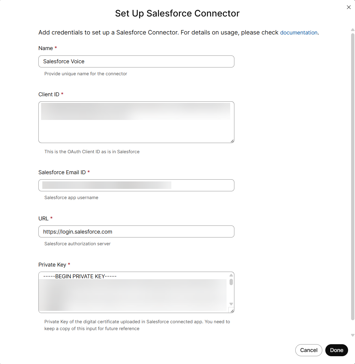 WxCC Setup Salesforce Connector