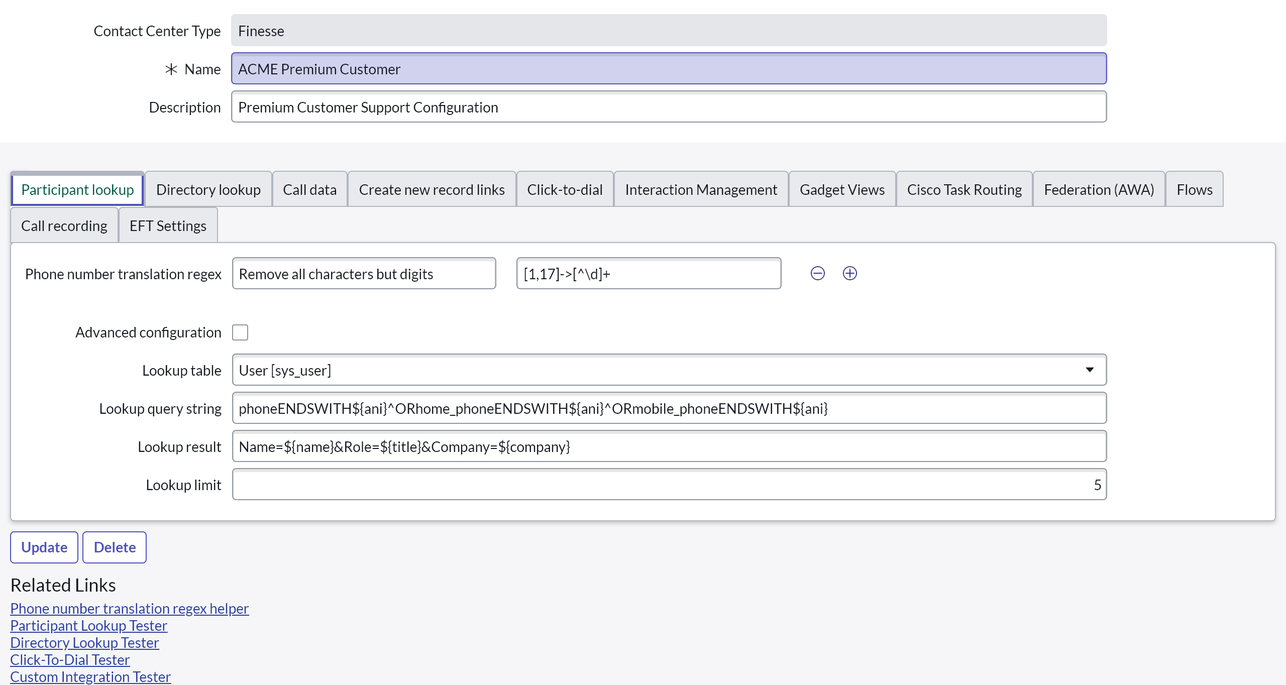 Simple Participant lookup