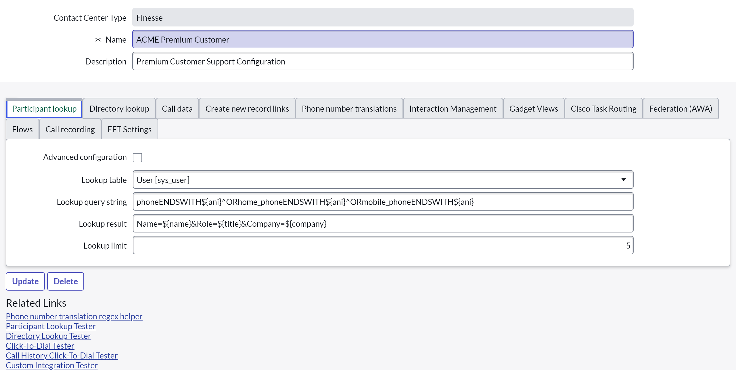 Simple Participant lookup