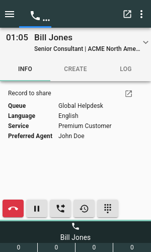 Info Call data
