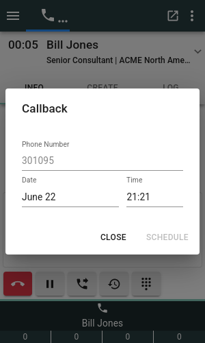Schedule the callback