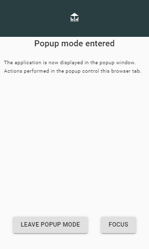 Popup mode entered