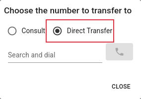 Transfer Call select