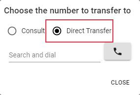 Transfer Call select