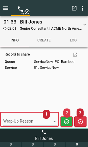 Wrap-Up Button