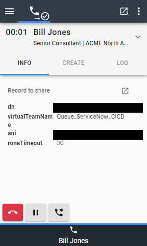 Info Call data