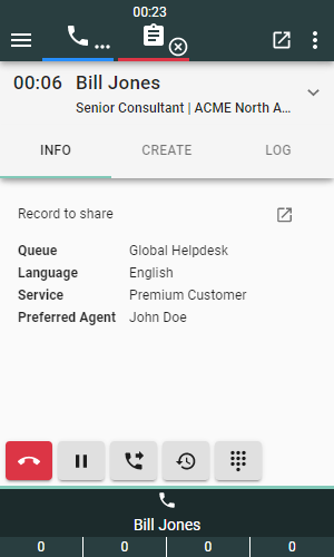 Call data on gadget