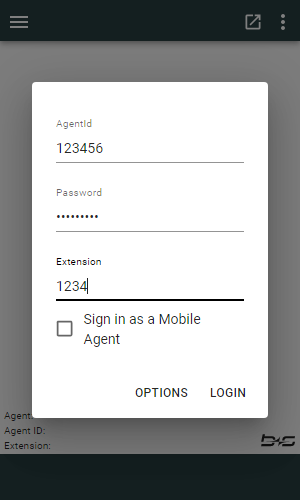 Login mask