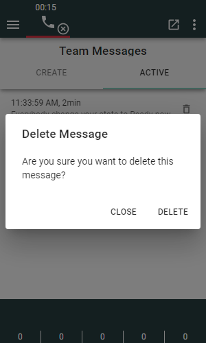 Delete an active Team Message