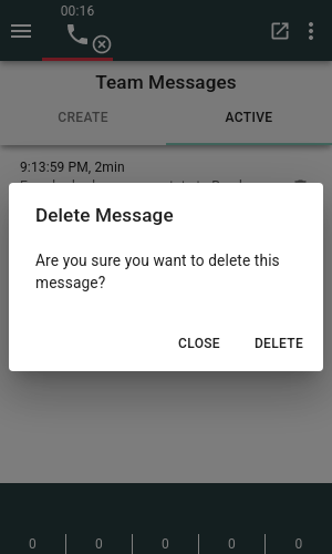 Delete an active Team Message
