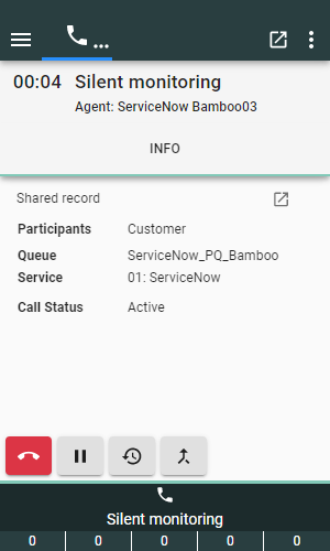 Silent monitoring session
