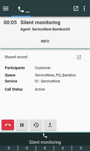 Silent monitoring session