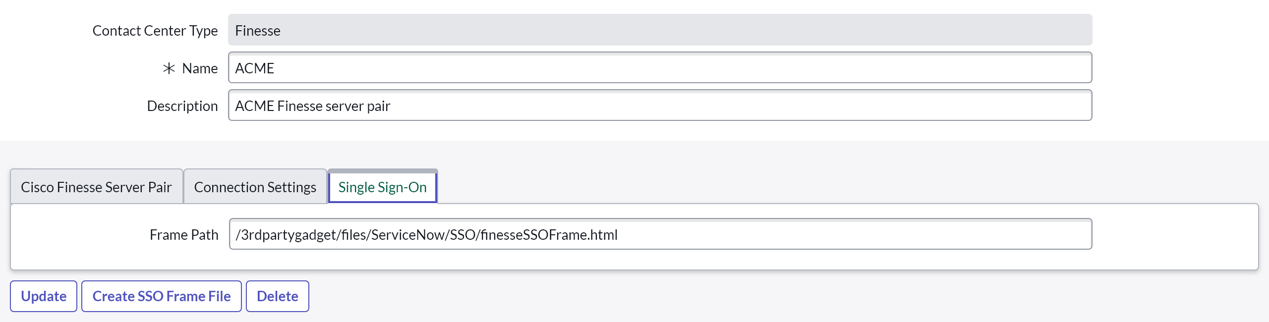Finesse SSO configuration