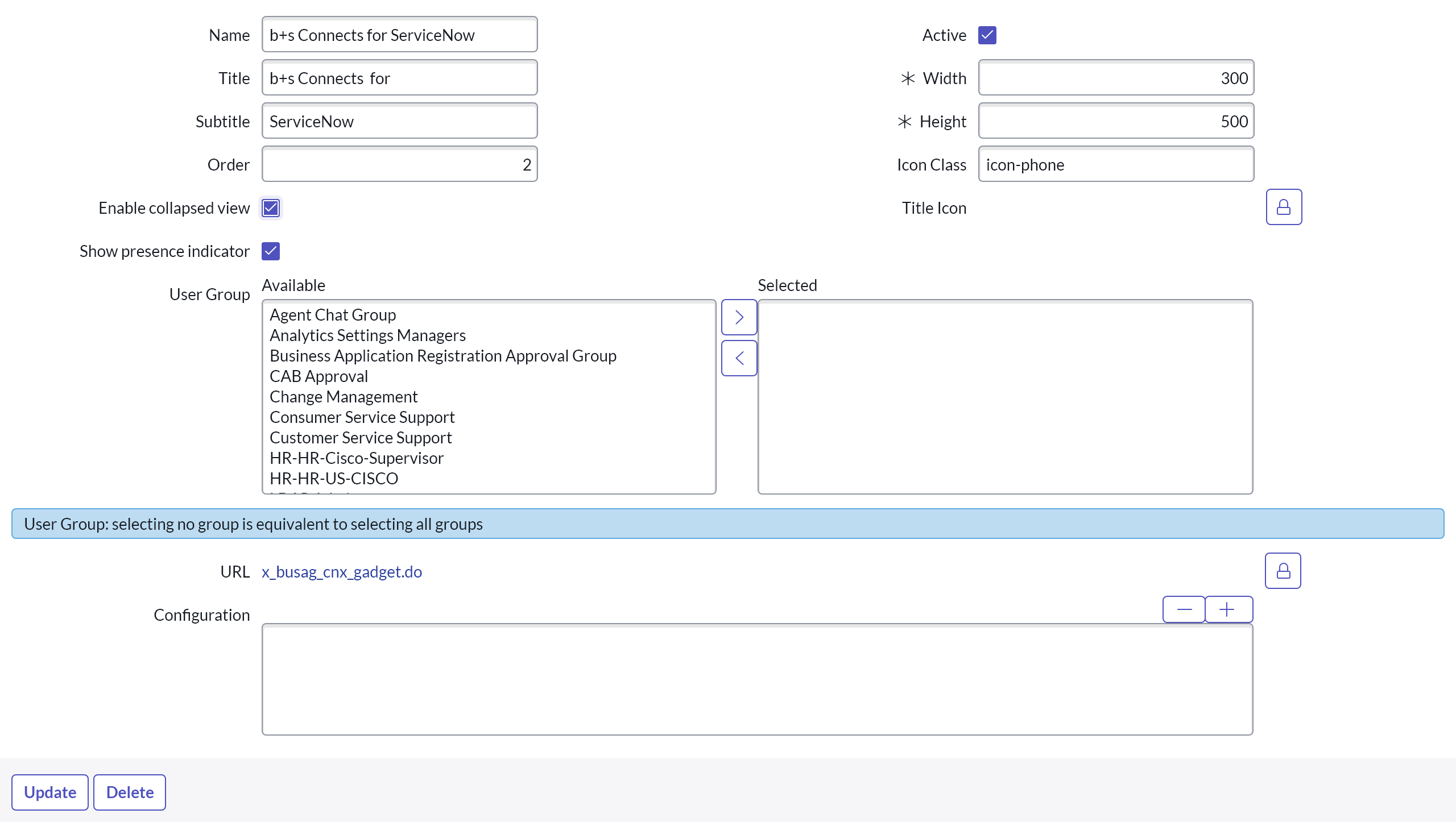 Openframe configuration