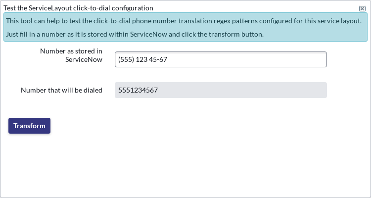 Click-to-dial Tester