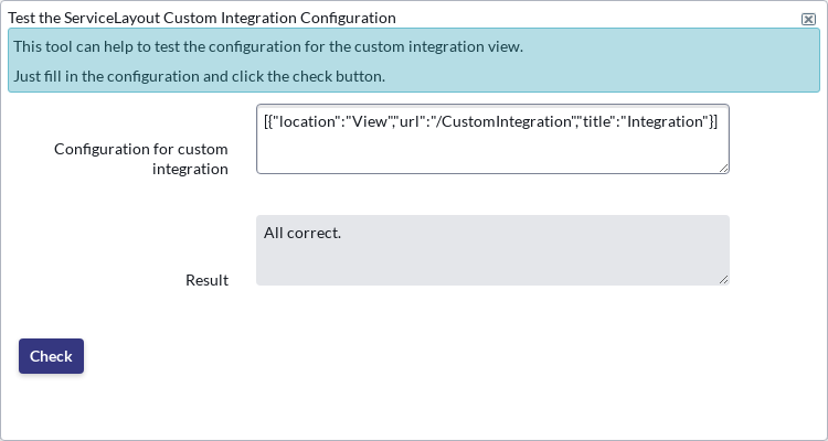 Custom Integration Tester