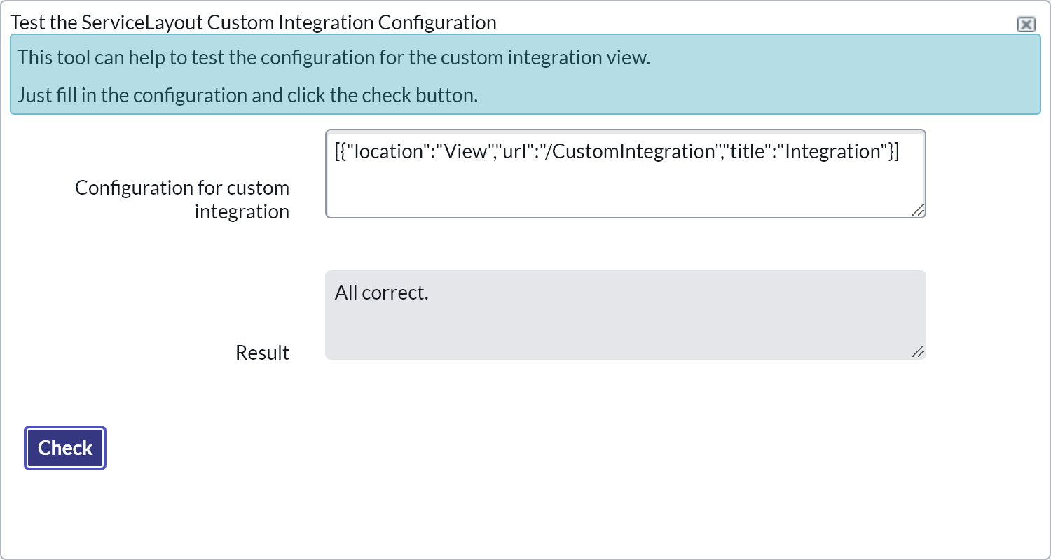 Custom Integration Tester
