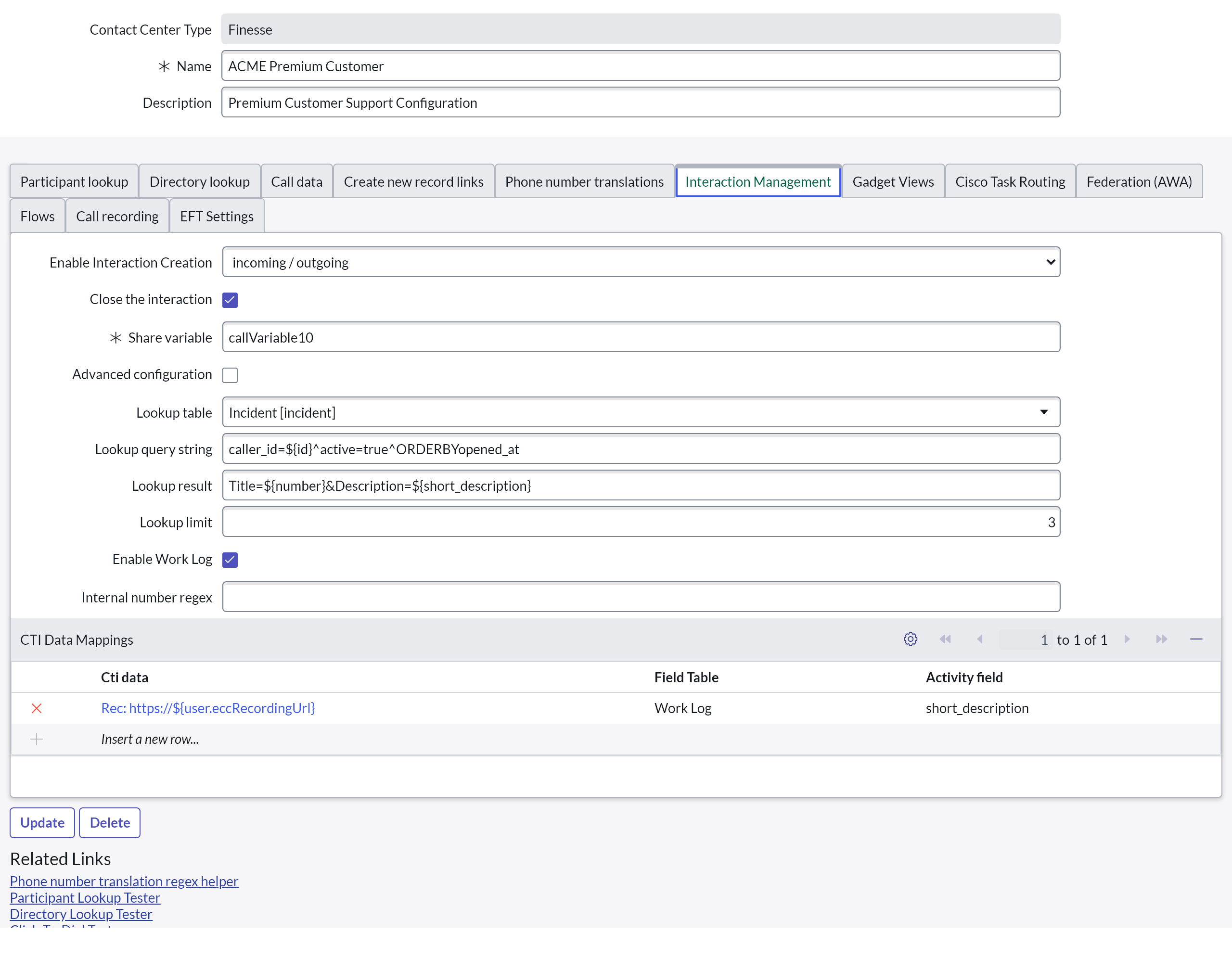 Interaction management