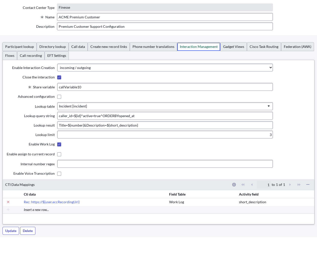 Interaction management
