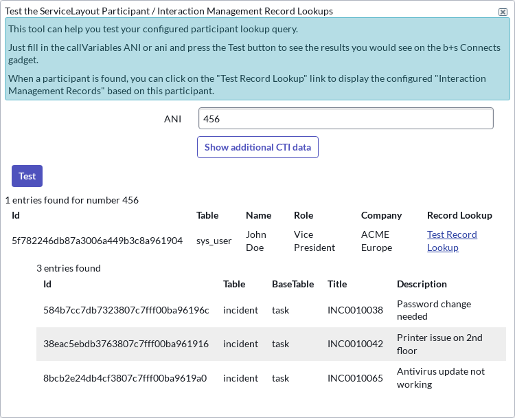 Participant Lookup Tester